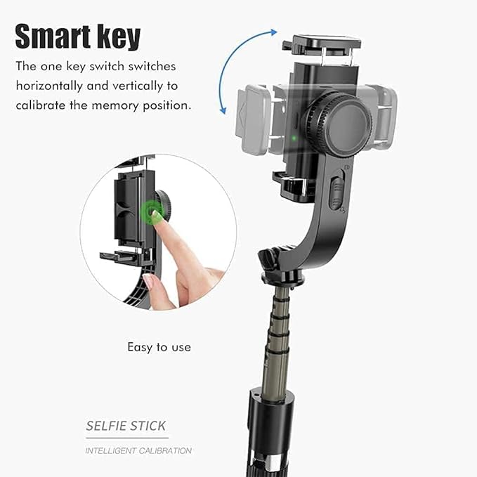 Gimbal for Phone,Camera Tripod Stand for Phone, Smartphone Gimbler for iPhone with Anti-Shake 1-Axis STABILIZER for Android & iOS Ideal for Vlogging Reels YouTube Travel Videos