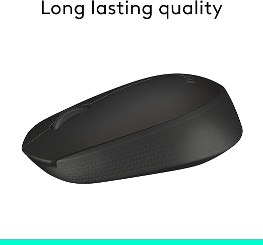 Logitech M171 Wireless MoUSe, 2.4 Ghz With USb Mini Receiver, Optical Tracking, 12-Months Battery Life, AmbidextroUS Pc/Mac/Laptop - Black